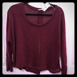 VIOLA maroon long sleeve top, NWT